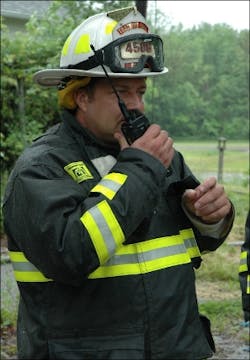 The Liberty multi-band radio is used at a live burn held in Carmel, Ind., this past June. The Liberty multi-band radio is used at a live burn held in Carmel, Ind., this past June.