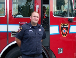 Lt. Mark Gerano was on the way out of the engine -- his feet were in the air -- but he was held back by the seat belt.