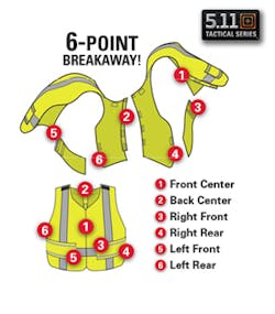 6-point Breakaway Hi-Vis Vest 6-point Breakaway Hi-Vis Vest