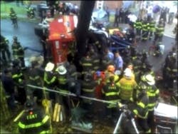 An FDNY engine and ladder truck collided Saturday morning, leaving several firefighters injured and at least two trapped. An FDNY engine and ladder truck collided Saturday morning, leaving several firefighters injured and at least two trapped.