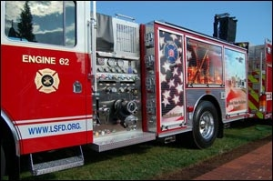 Thousands who attended the annual memorial service this past weekend took pictures and videos of the 2009 Sutphen pumper as proud members answered questions.