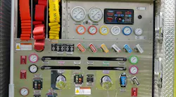 Engine 148 carries three low mounted single-stack crosslays with discharges that are under each hose bed to allow each line to be easily removed and used in conjunction with a 3-inch leader line.