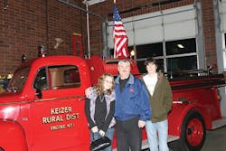 Firefighter of the Year Tim James with his daughter Alyssa and son Tucker Firefighter of the Year Tim James with his daughter Alyssa and son Tucker