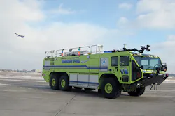 This Oshkosh Striker was placed into service at Minneapolis – St. Paul International Airport in Minnesota. This Oshkosh Striker was placed into service at Minneapolis – St. Paul International Airport in Minnesota.