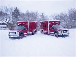 Elgin ambulances feature four-wheel drive because of winter weather. While more components are used, the maintenance requirements are not drastically different.
