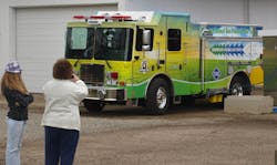 The HME Ahrens-Fox compressed natural gas (CNG) powered emergency response vehicle