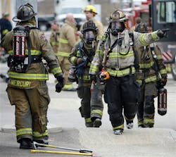 Firefighters are seen after battling a blaze where a meth lab in a house exploded during a police raid in Franklin, N.H. Firefighters are seen after battling a blaze where a meth lab in a house exploded during a police raid in Franklin, N.H.