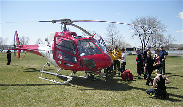 While staying in Great Falls, the students had a chance to visit with the crew from a medical helicopter.