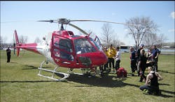 While staying in Great Falls, the students had a chance to visit with the crew from a medical helicopter.