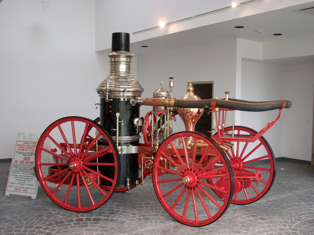 1884 Ahrens Steamer (#415) in front lobby