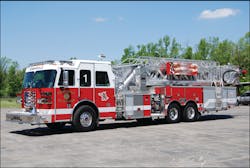 The Bowmansville Volunteer Fire Association placed this 2010 Sutphen 100-foot aerial tower into service.