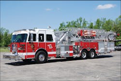 The Bowmansville Volunteer Fire Association placed this 2010 Sutphen 100-foot aerial tower into service. The Bowmansville Volunteer Fire Association placed this 2010 Sutphen 100-foot aerial tower into service.