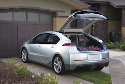 The Chevrolet VOLT contains a T-shaped lithium-ion 360-volt battery that provides power to the front drive wheels.