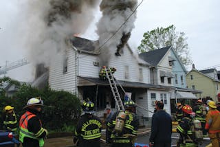 This fire extended from enclosed porch to the second floors of the fire building and an exposure.