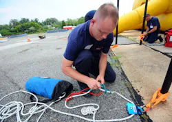 The 'Rope Rescue Made Simple' hands-on class focused on a variety of rope techniques, including hardware and other gear.