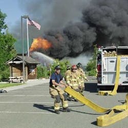 The district headquarters of the U.S. Forest Service in Enterprise, Ore. was destroyed in a spectacular fire on July 11.