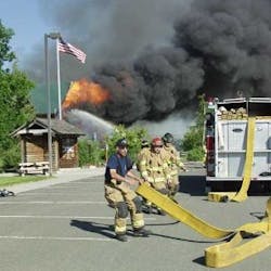 The district headquarters of the U.S. Forest Service in Enterprise, Ore. was destroyed in a spectacular fire on July 11. The district headquarters of the U.S. Forest Service in Enterprise, Ore. was destroyed in a spectacular fire on July 11.