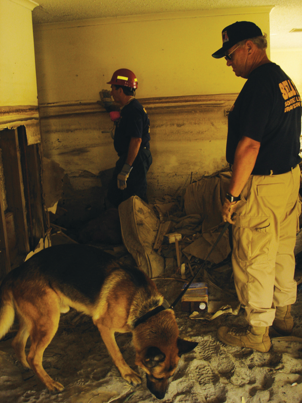 Interior search conditions in the Lower 9th Ward.