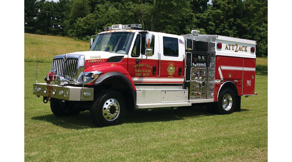 This 2010 International 7400 4x4 chassis with stainless steel bodywork by Four Guys in service as Attack 2.