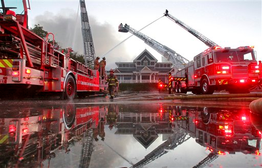 The building fire disrupted traffic on Atlanta's busy Piedmont Road, and smoke was visible to commuters on Interstate Highway 85.