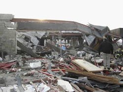 During the surface-area search, the collapse pile is evaluated and searched for potential victim locations. During the surface-area search, the collapse pile is evaluated and searched for potential victim locations.