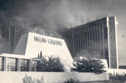 Smoke billows from the MGM Grand on Nov. 21, 1980.