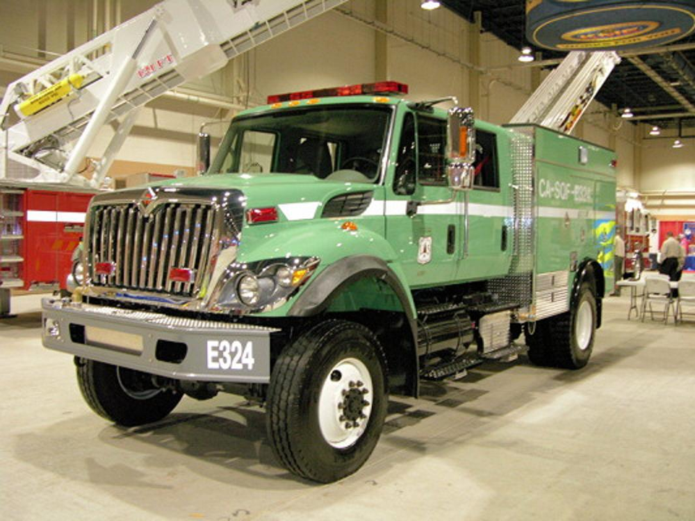 Here is our newest fire engine. This photo was taken just prior to delivery. Of the 14 type 3 fire engines on the sequoia national forest, this one is the only 4x4. It is stationed at the Johnsondale fire station located on the Western divide ranger district.
