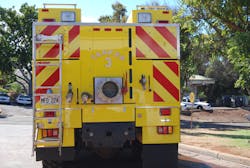 Tanker 3 carries 2,000 gallons of water together with 50 gallons of Class A foam. This rugged vehicle can go just about anywhere in off-road conditions. Tanker 3 carries 2,000 gallons of water together with 50 gallons of Class A foam. This rugged vehicle can go just about anywhere in off-road conditions.