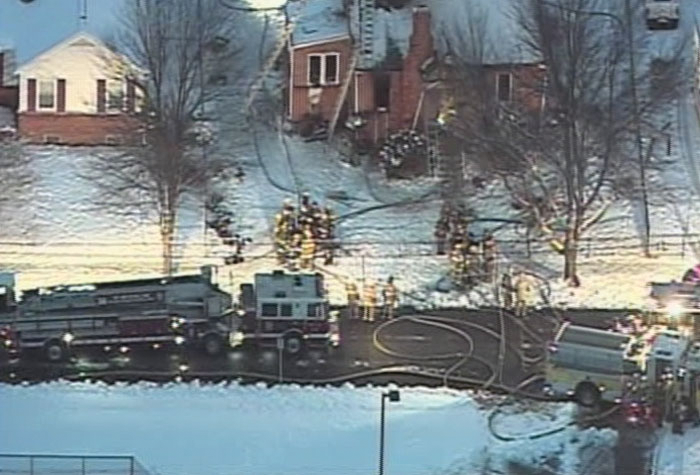 Prince George's County firefighters battled four fires in a seven hour span during a power outage during a winter storm that hit the area hard Wednesday night.