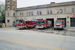 Kansas City, KS, Fire Headquarters houses fire department offices along with Truck 1, Pumper 1 and Medic 1. Kansas City, KS, Fire Headquarters houses fire department offices along with Truck 1, Pumper 1 and Medic 1.