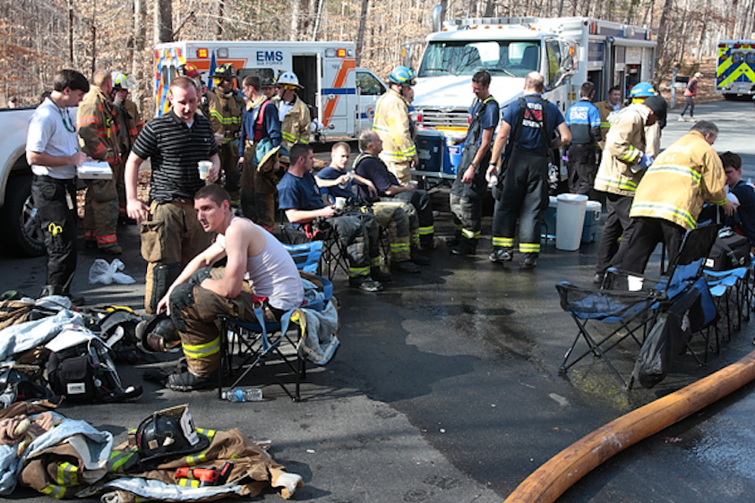 House Destroyed by Fire in North Carolina Firehouse