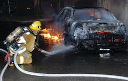 Engine 1 responded the fire at 546 West Solano Avenue shortly after 9 p.m. on Jan. 9 near the Arroyo Seco Parkway in Elysian Park.