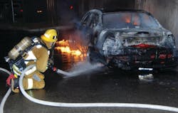 Engine 1 responded the fire at 546 West Solano Avenue shortly after 9 p.m. on Jan. 9 near the Arroyo Seco Parkway in Elysian Park. Engine 1 responded the fire at 546 West Solano Avenue shortly after 9 p.m. on Jan. 9 near the Arroyo Seco Parkway in Elysian Park.