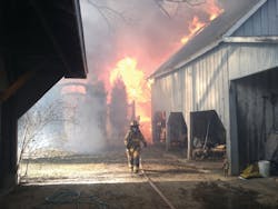 A firefighter had to be pulled from a blaze in Lusby after calling a Mayday Saturday afternoon. A firefighter had to be pulled from a blaze in Lusby after calling a Mayday Saturday afternoon.