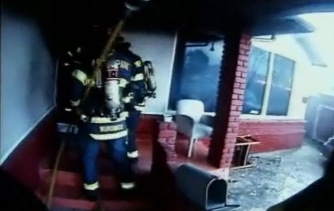 Menlo Park Fire Captain Seth Johnson had his helmet-cam rolling as his truck pulled up to a house fire in East Palo Alto Monday.