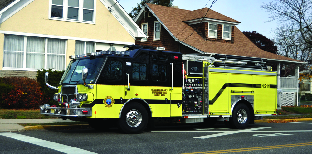 OCEAN VOLUNTEER FIRE COMPANY 1 in Point Pleasant Beach, NJ, has taken delivery of an E-ONE Quest pumper equipped with a 500-hp Cummins ISL engine, Hale Qmax 200-23 pump, 750-gallon UPF Poly Tank IIE water tank, 30-gallon foam tank, FoamPro 1600 foam system, Kussmaul Auto-Eject and Fire Research Focus lights. Indicate 2XX on the Reader Service Card.