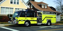 OCEAN VOLUNTEER FIRE COMPANY 1 in Point Pleasant Beach, NJ, has taken delivery of an E-ONE Quest pumper equipped with a 500-hp Cummins ISL engine, Hale Qmax 200-23 pump, 750-gallon UPF Poly Tank IIE water tank, 30-gallon foam tank, FoamPro 1600 foam system, Kussmaul Auto-Eject and Fire Research Focus lights. Indicate 2XX on the Reader Service Card. OCEAN VOLUNTEER FIRE COMPANY 1 in Point Pleasant Beach, NJ, has taken delivery of an E-ONE Quest pumper equipped with a 500-hp Cummins ISL engine, Hale Qmax 200-23 pump, 750-gallon UPF Poly Tank IIE water tank, 30-gallon foam tank, FoamPro 1600 foam system, Kussmaul Auto-Eject and Fire Research Focus lights. Indicate 2XX on the Reader Service Card.