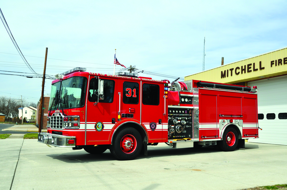 THE CITY OF BURLINGTON, NJ, FIRE DEPARTMENT, Mitchell Volunteer Fire Company 3, has placed in service a Ferrara Ember pumper outfitted with a 400-hp Cummins ISL engine, Hale Qmax 200-23L pump, 550-gallon UPF Poly-Tank IIE tank, Cummins Pump Boss pressure governor, Fire Research quartz lights, ROM shutters, 10-kilowatt Harrison generator and Hannay electric reel. Indicate 2XX on the Reader Service Card.