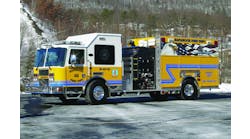 THE NAPANOCH, NY, FIRE DISTRICT has taken delivery of a KME custom pumper built on a KME Predator MFD chassis. Components include a 515-hp Detroit Diesel Series 60 engine, 1,500-gpm Hale Qmax pump, 1,500-gallon poly water tank, 20-gallon foam cell, Akron 3126 foam system, 15-kilowatt Onan generator, ASA Voyager camera, Hannay reels and Whelen warning lights. Indicate 2XX on the Reader Service Card.