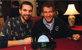 Randolph Mantooth, right, is seen with EMS Squadcast host Tim Perkins, left.