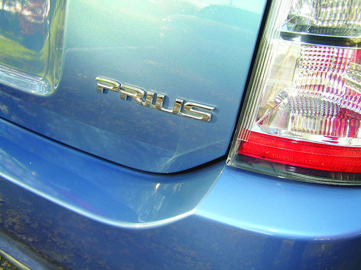 Every vehicle displaying the word ‘PRIUS’ is a gasoline-electric hybrid vehicle produced by Toyota Motors.