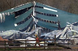 At least 24 horses perished in a barn fire at the Oasis Farms on Dunlap Road in Colerain Township on April 5.