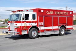 Rescue 2796 is a 2010 Pierce Arrow XT heavy rescue equipped with hand tools, gas-powered saws, hydraulic rescue tools and a full assortment of technical rescue gear.