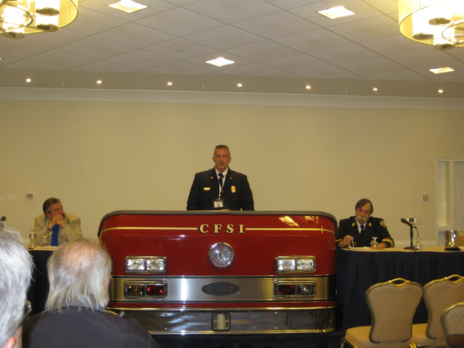 Ralston, Neb. Fire Chief Kyle L. Ienn speaks at CFSI 2011.