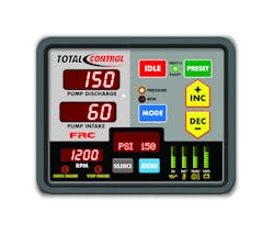 FRC has introduced the most compact and complete governor, master- pressure display, and engine-monitoring system available to the fire service industry. Designed and built to the highest standards, Total Control is available for all standard fire apparatus engines. Total?Control uses a J1939 CAN Bus interface and offers programmable presets, automatic regulation of pump discharge pressure, low-water recognition and diagnostic capabilities. Total Control is durable, simple to operate and easy to read under the most demanding conditions.