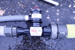 This in line eductor has an inlet pressure of 200 PSI. Depending on the location of the fire, it can be brought a significant distance from the engine. This in line eductor has an inlet pressure of 200 PSI. Depending on the location of the fire, it can be brought a significant distance from the engine.