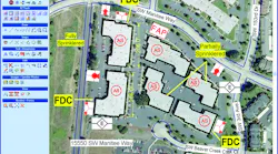 THE CAD ZONE INC. has announced the release of Version 9.0 of its Fire Zone diagramming software for the fire service. Features include: • Faster user interface – Toolbars and menus have been re-designed to be more efficient. It’s now much faster to find commands, change object properties and edit existing objects in the drawing. • Aerial views from Bing maps – Enter the address or name of a facility to retrieve a recent satellite photo of the area and place it in the diagram as a background image. Place lines, notes and symbols on top the photo for a quick pre-plan. • New 2D and 3D textures – New texture patterns can be used to show grass, water, asphalt, concrete, wood grain and more. • New “Heads Up Display” – The user can now choose to automatically show object properties and geometry on-screen as they draw, updated in real time. • Import AutoCAD 2011 drawings – Import existing drawings from AutoCAD 2011 and other CAD programs commonly available from building departments. • Moving camera animations – Animations can now be created with a moving viewpoint by fixing the “camera” to any position on a moving symbol.