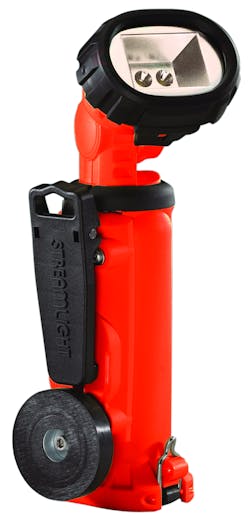 STREAMLIGHT INC. has introduced the Knucklehead with Clip, an LED work light designed to aim the floodlight onto the work area. With a 360-degree rotating head, an alligator clip for attaching the light to turnout gear and a magnet that adheres to most steel surfaces, the light gives first responders a variety of ways to target bright-white light. Available in both rechargeable and alkaline battery C4 LED models, its engineered optics feature dual parabolic reflectors within a larger textured reflector, optimizing light on target with an overall smooth flood pattern. Microprocessor-controlled technology provides multiple modes of operation, including high and low intensity, emergency flash and a long-running moonlight mode. Manufactured from high-impact, super-tough nylon polymer that is both chemical and corrosion resistant, the light features an unbreakable polycarbonate lens with silicone anti-scratch coating set in a heavy-duty bezel.