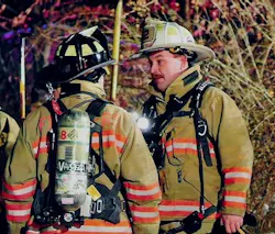 Flanders, N.J. Assistant Fire Chief Thomas Shields, right. Flanders, N.J. Assistant Fire Chief Thomas Shields, right.