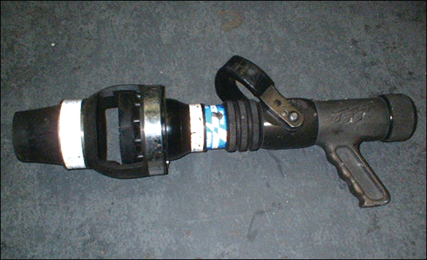 This attachment snaps on to a typical automatic fog nozzle and converts it into an effective air aspirating nozzle. The finished foam is thicker with a longer drain time, then without the attachment.